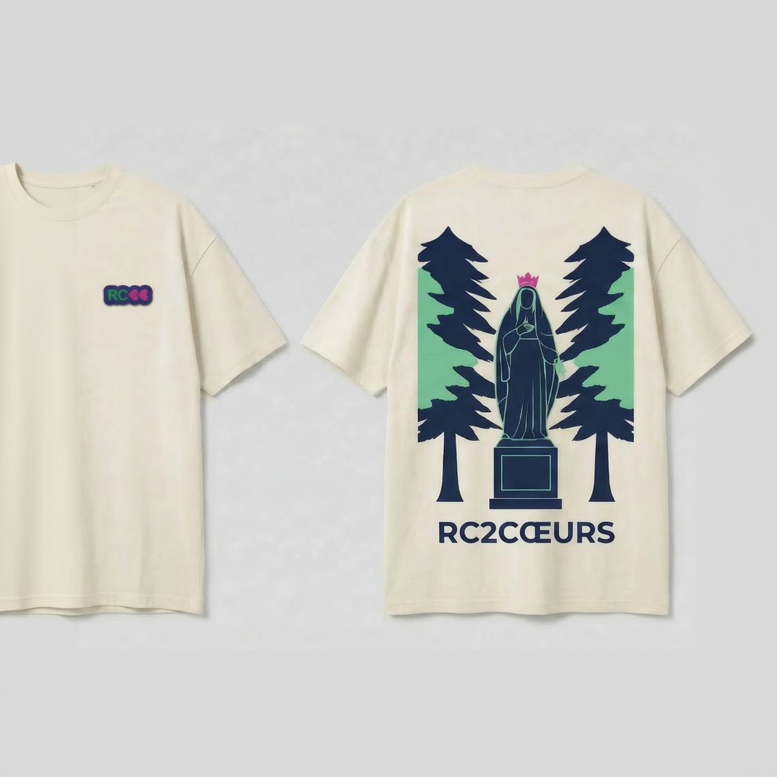 RC2CŒURS — Tee-shirt "Le Rocher" | Édition Vierge en Couleur